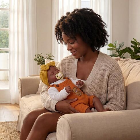 BABESIDE Lifelike Reborn Baby Dolls Black, 20 Inch Realistic Black Baby Doll Girl Newborn Real Life Baby Dolls Soft Vinyl & Cloth Body with Feeding Kit Gift Box for Kids Ages 3+ in Saudi Arabia