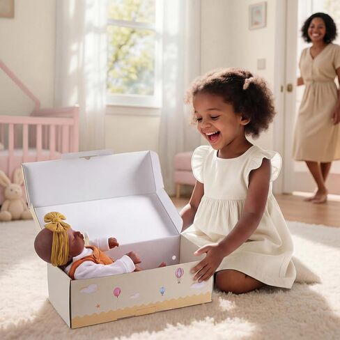 BABESIDE Lifelike Reborn Baby Dolls Black, 20 Inch Realistic Black Baby Doll Girl Newborn Real Life Baby Dolls Soft Vinyl & Cloth Body with Feeding Kit Gift Box for Kids Ages 3+ in Saudi Arabia