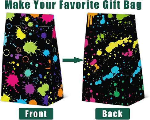 24 قطعة من أكياس هدايا الحفلات ذات الطابع النيون المتوهجة في الظلام مع ملصقات - هدايا حفلات أعياد الميلاد بطابع النيون لمستلزمات تزيين أعياد الميلاد in Saudi Arabia