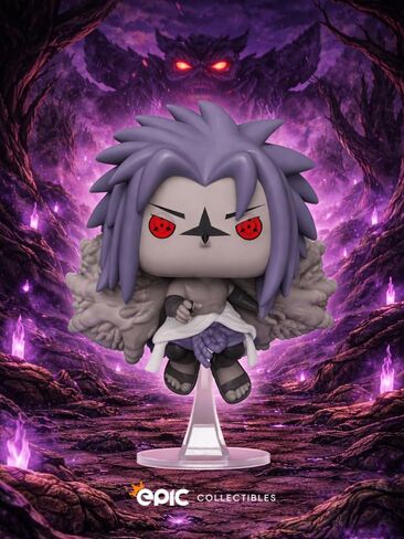 فانكو بوب! الرسوم المتحركة: Naruto Shippuden - Sasuke Uchiha (Curse Mark 2) شخصية حصرية من الفينيل مع واقي صندوق in Kuwait