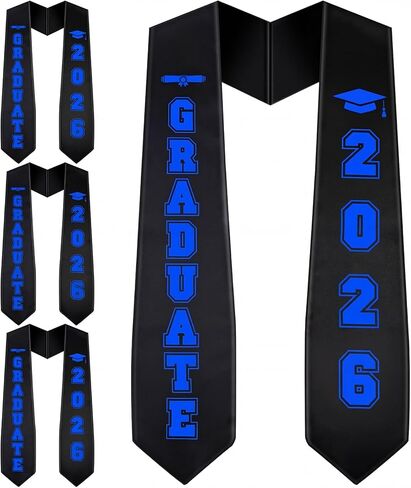 Eurzom 4 Pcs 72 Inch Graduation Stole Printed Graduation Stole Class of 2024 Mexican Graduation Sash for Graduation Celebrate in Saudi Arabia
