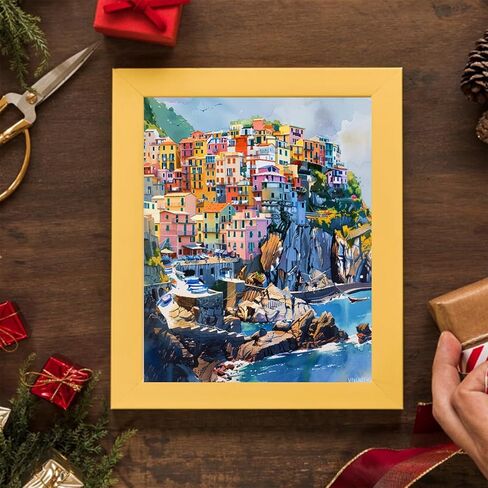 VNUIEHG Colorful Cinque Terre Paint by Numbers Kit for Adults, Modern Aesthetic Paint by Number on Canvas, Abstract Art Digital Oil Painting Kits Suitable for Home Wall Decoration Gift 20"x16" in Saudi Arabia