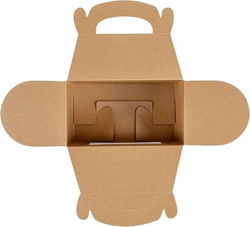 Bio Tek 8.5 x 4.8 x 5.5 Inch Gable Boxes For Party Favors, 25 Attractive Gift Boxes - Clear PET Window, Built-In Handle, Kraft Paper Gable Boxes, Greaseproof, For Parties in Saudi Arabia