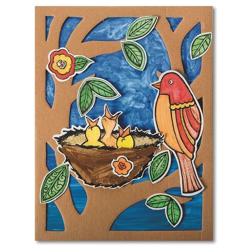 S&S Worldwide Paint-a-Dot Nest of Baby Birds Craft Kit, 9" Width, 12" Height, Pack of 24 in Saudi Arabia