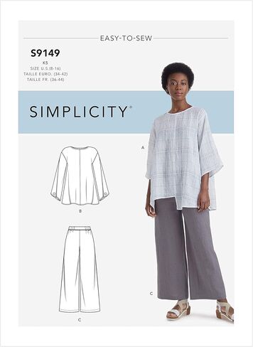 Simplicity Sewing Pattern S9149 Misses' Tops & Pants, Y5 (18-20-22-24-26) in Saudi Arabia