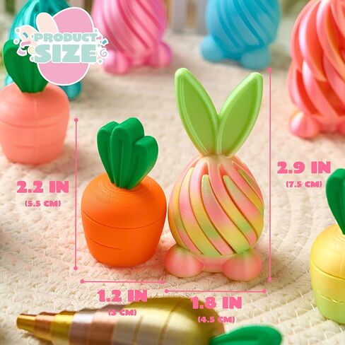 JOYIN 12Pcs Easter 3D Printed Toys, Bunny and Carrot Fidget Toys, 3D Printed Stress Relief Toys for Classroom Prize Supplies, Party Favors, Easter Egg Hunt Basket Stuffers Fillers. in Saudi Arabia