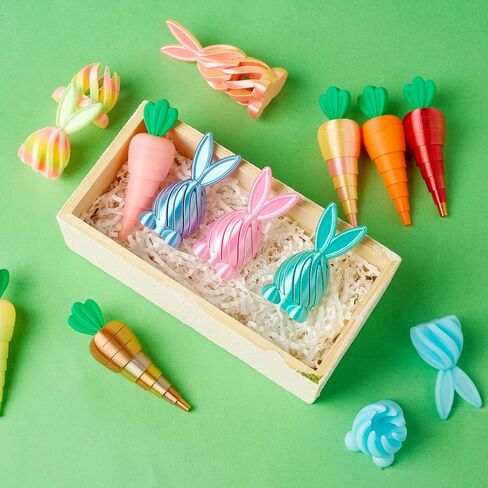 JOYIN 12Pcs Easter 3D Printed Toys, Bunny and Carrot Fidget Toys, 3D Printed Stress Relief Toys for Classroom Prize Supplies, Party Favors, Easter Egg Hunt Basket Stuffers Fillers. in Saudi Arabia