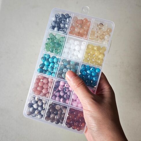 INSPIRELLE Acrylic Beads 450pcs Imitation-Gemstone Round Loose Beads for Jewelry Bracelets Necklace Making in Saudi Arabia
