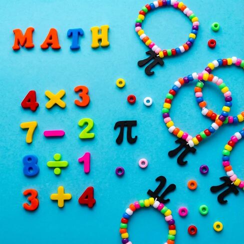 Ceenna 24 Pcs Pi Day Bracelet Crafts Kit Math Gifts Bracelet Bead Craft 3.14 Fun Pi Day Beads Charms for Educational Institution Gift Decoration Math Party Favors in Saudi Arabia