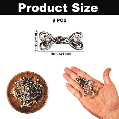 9PCS Heart-Shaped Waist Tightener Buttons, 3 Colors No-Sew Jean Waist Buckles, Love Heart Pearl Pants Button Pins, Detachable Decorative Buttons for Loose Jeans, Skirts & Pants Waistband Tightener in Saudi Arabia