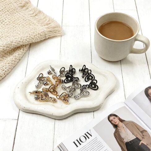 9PCS Heart-Shaped Waist Tightener Buttons, 3 Colors No-Sew Jean Waist Buckles, Love Heart Pearl Pants Button Pins, Detachable Decorative Buttons for Loose Jeans, Skirts & Pants Waistband Tightener in Saudi Arabia