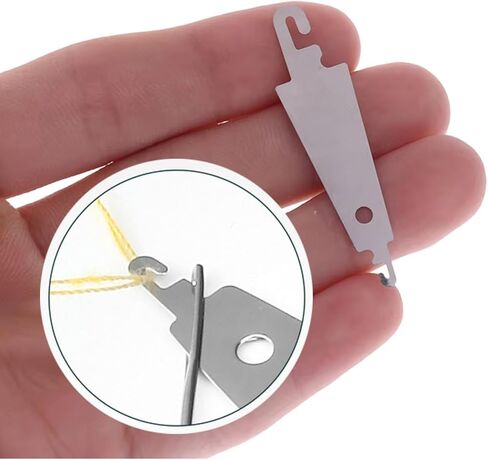 ArrErr 100 Pack Large Eye Sewing Needles Threaders Wire Hook Compact Stainless Steel Needle Threader Tool for Hand Sewing Needles Embroidery Needles Kit Yarn Knitting Needle Floss Cross Stitch Thread in Kuwait