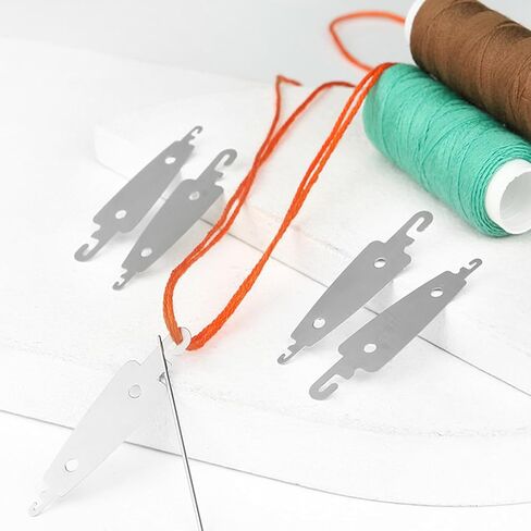 ArrErr 100 Pack Large Eye Sewing Needles Threaders Wire Hook Compact Stainless Steel Needle Threader Tool for Hand Sewing Needles Embroidery Needles Kit Yarn Knitting Needle Floss Cross Stitch Thread in Kuwait