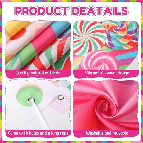 Namalu Candy House Door Banner Party Decorations 3 Candy Porch Banners with 30 Colorful PVC Candies Path Floor Stickers for Indoor Outdoor Holiday Scene Setup Sweet Birthday Theme Entryway Decor in Saudi Arabia