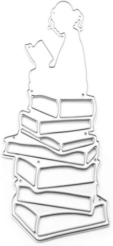 Reading Girl Die Cut for Card Making, Reading Girl Metal Cutting Dies Congratulations Die Cuts Happy Birthday Embossing Stencils Template for DIY Scrap-Booking Decor Wedding Birthday Blessing Card in Saudi Arabia