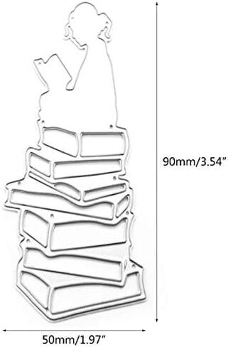 Reading Girl Die Cut for Card Making, Reading Girl Metal Cutting Dies Congratulations Die Cuts Happy Birthday Embossing Stencils Template for DIY Scrap-Booking Decor Wedding Birthday Blessing Card in Saudi Arabia