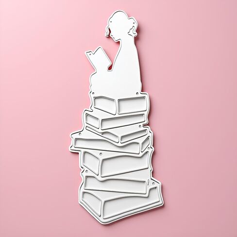 Reading Girl Die Cut for Card Making, Reading Girl Metal Cutting Dies Congratulations Die Cuts Happy Birthday Embossing Stencils Template for DIY Scrap-Booking Decor Wedding Birthday Blessing Card in Saudi Arabia