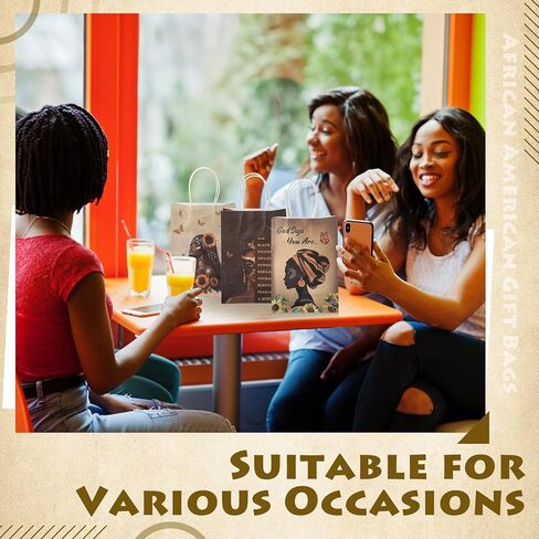Kolldenn 24 Pcs African American Gift Bags for Women Paper African Purses Black History Bags with Handles Bulk for Commemoration Christmas Festival Party Goody Favors Juneteenth Freedom Day in Saudi Arabia