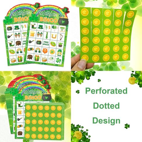 St Patrick's Day Bingo Cards 24 Players St. Patrick's Day Bingo Game for Kids Adults Festive Irish Themed Party Games Supplies Favors for Family School Classroom Game Activities in Saudi Arabia