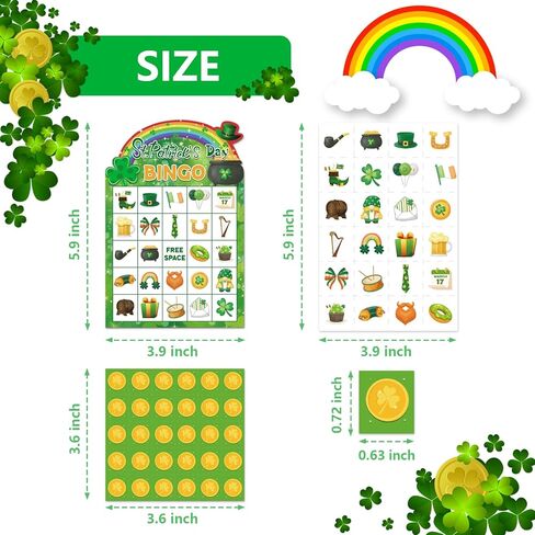 St Patrick's Day Bingo Cards 24 Players St. Patrick's Day Bingo Game for Kids Adults Festive Irish Themed Party Games Supplies Favors for Family School Classroom Game Activities in Saudi Arabia