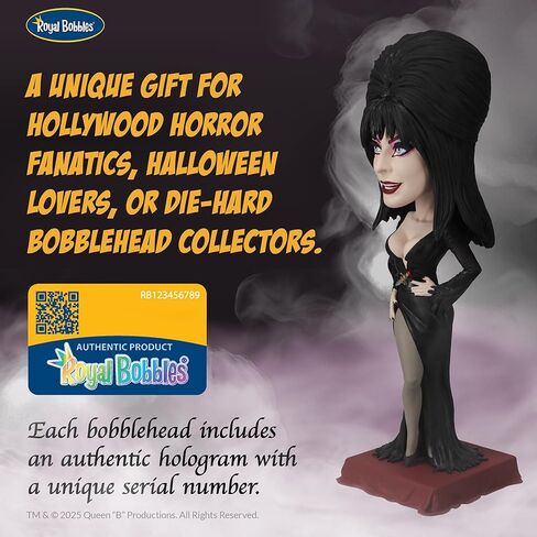Royal Bobbles Elvira Mistress of The Dark V2 – 8 Inches Tall – Collectible Bobblehead Statue – Premium Polyresin Figure in Saudi Arabia