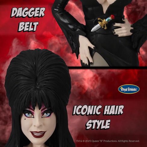 Royal Bobbles Elvira Mistress of The Dark V2 – 8 Inches Tall – Collectible Bobblehead Statue – Premium Polyresin Figure in Saudi Arabia
