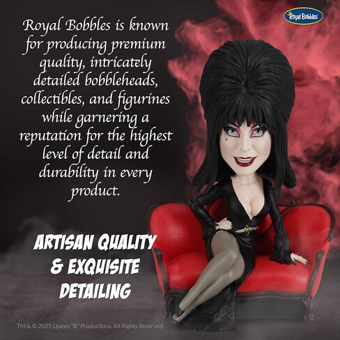 Royal Bobbles Elvira Mistress of The Dark V2 – 8 Inches Tall – Collectible Bobblehead Statue – Premium Polyresin Figure in Saudi Arabia