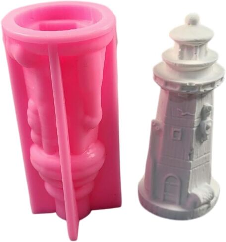 Beacon Silicone Molds, Lighthouses Candle Mold for Soap Soy Wax DIY Handcraft, Lighthouse Epoxy Resin Mold for DIY Party Home Dinner Festive Days Decoration (B) in Saudi Arabia