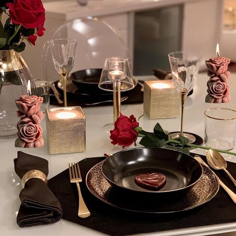 Rose Floral Column Candle Mold Silicone Rose Pillar Soap Mold for Valentines Anniversary Romantic Decorations Supplies in Saudi Arabia