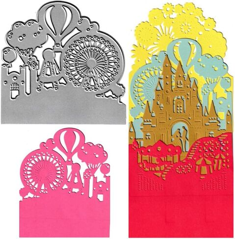 Castle Lover Background Border Cutting Dies,Wedding Background Base Die Cuts Metal Embossing Stencils Template Mould for Card Scrapbooking and DIY Craft Album Paper Card Decor in Saudi Arabia