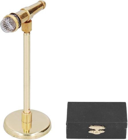Adjustable Miniature Microphone Model Musical Instrument Handicraft Decoration Model for 1:12 Action Figures Dollhouse Accessories Display Ornaments Home Decoration in Saudi Arabia