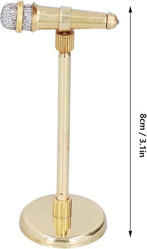 Adjustable Miniature Microphone Model Musical Instrument Handicraft Decoration Model for 1:12 Action Figures Dollhouse Accessories Display Ornaments Home Decoration in Saudi Arabia