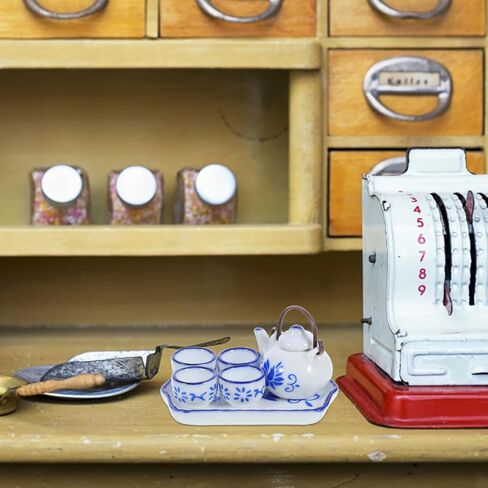 TOYANDONA طقم إبريق شاي مصغر بمقياس 1:12 طقم شاي سيراميك صيني مزخرف طقم شاي DIY زينة لديكور بيت الدمى المنزلي in Kuwait