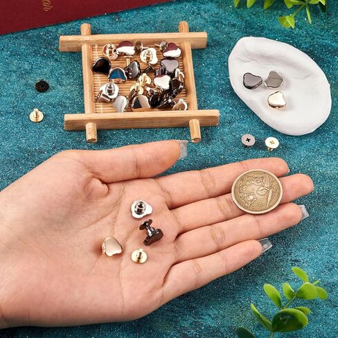Magibeads 21 Sets Bear Leather Rivets Kit Cute Alloy Purse Screws Back Buttons Decorative Rivets Tightener Metal Buckle Studs for Clothing Fabric Belt Leather Goods Crafting Purse Hardware in Saudi Arabia