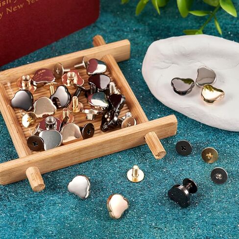 Magibeads 21 Sets Bear Leather Rivets Kit Cute Alloy Purse Screws Back Buttons Decorative Rivets Tightener Metal Buckle Studs for Clothing Fabric Belt Leather Goods Crafting Purse Hardware in Saudi Arabia