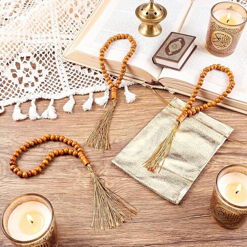 12 Pcs Beads Olive Wood Tasbih Prayer Beads Islam Muslim Prayer Ramadan Gifts Masbaha Muslim Eid al-Fitr Gifts Rosary Bulk for Dhikr Quran Misbaha Tespih in Saudi Arabia
