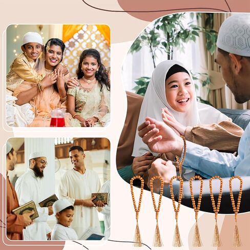 12 Pcs Beads Olive Wood Tasbih Prayer Beads Islam Muslim Prayer Ramadan Gifts Masbaha Muslim Eid al-Fitr Gifts Rosary Bulk for Dhikr Quran Misbaha Tespih in Saudi Arabia