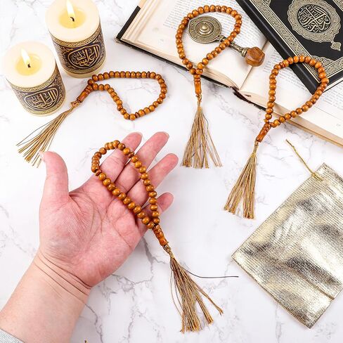 12 Pcs Beads Olive Wood Tasbih Prayer Beads Islam Muslim Prayer Ramadan Gifts Masbaha Muslim Eid al-Fitr Gifts Rosary Bulk for Dhikr Quran Misbaha Tespih in Saudi Arabia