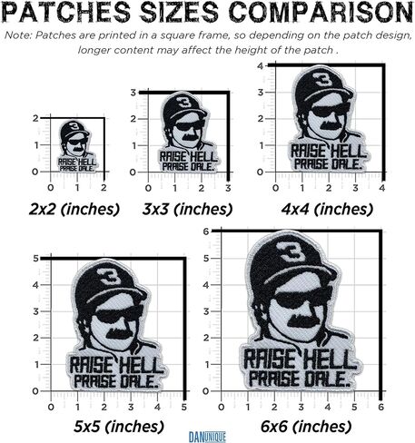 Raise Hell Praise Dale Patch Dale Racer Racing Car Embroidered Patches 3" Memorial Iron On Embroidery Patch for Caps, Bags, Backpacks, Hat, Jackets, Uniform DIY PVC Patch Gifts 3 Inches in Saudi Arabia