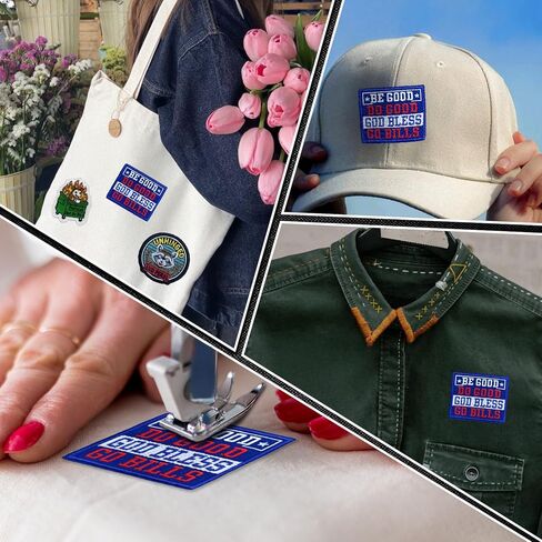 Be Good Do Good God Bless Go Bills Patch، 3 بوصات مخيطة على الحديد على محبي الرياضة رقع مطرزة لحقيبة الظهر والسترة والقبعة والجينز DIY ملحقات الملابس هدية للرجال والأطفال والنساء مقاس 3 بوصات in Kuwait
