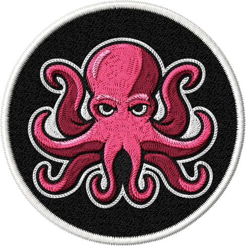 Octopus Patch for Clothes Ocean Cephalopod Tentacles – Embroidered Iron on Patch for Backpack Jacket - Fabric Patches for Clothes Souvenirs & Gifts for Animal Lovers ID45095 in Saudi Arabia