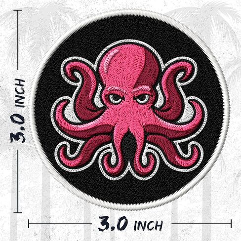 Octopus Patch for Clothes Ocean Cephalopod Tentacles – Embroidered Iron on Patch for Backpack Jacket - Fabric Patches for Clothes Souvenirs & Gifts for Animal Lovers ID45095 in Saudi Arabia