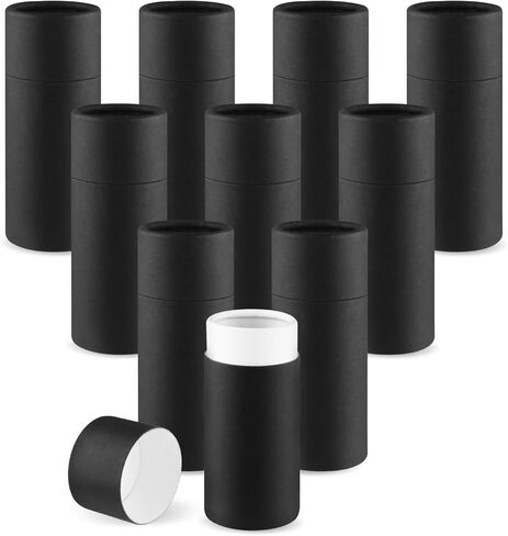 10 Pack 100ml/3.4oz Black Kraft Paper Tubes with Lids Empty Round Cardboard Gift Packaging Bottles for Essential Oil Bottles,Tea-leaves,Candy,Coffee Beans,Cosmetic,DIY Crafts in Saudi Arabia