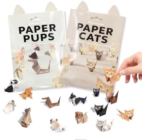 150 Sheets Origami Paper Kit, 3D Cat Dog Dinosaur Animals Paper Folding Craft Set - DIY Creative Art Activity for Adults & Adolescents, Educational Toys, Desk Decor Gift for Animal Lovers in Saudi Arabia