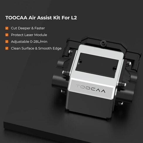 طقم مضخة مساعدة الهواء TOOCAA لـ TOOCAA L2 ومعظم أدوات القطع والنقش الأخيرة، مساعدة الهواء مع 30 لتر/دقيقة قابلة للتعديل - قطع أسرع وأعمق، إزالة الدخان والسطح النظيف، حماية عدسة الليزر، ضوضاء منخفضة in Saudi Arabia