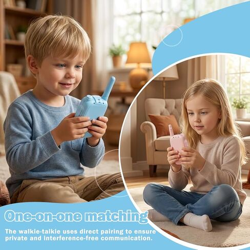 Video Walkie Talkies for Kids, Rechargeable Walkie Talkies for Kids, Long-Distance Transmission, Indoor and Outdoor Real-Time Video and Call, Gift for Boys and Girls Aged 3-12 (Blue and Pink) in Saudi Arabia