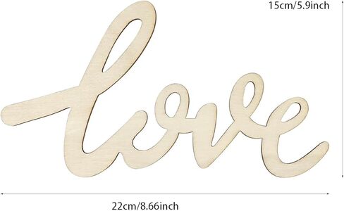 8 Pack Wood Love Cutouts Unfinished Wooden Love Hanging Ornaments DIY Love Craft Gift Tags for Thanksgiving Christmas Home Party Decoration Craft Project in Saudi Arabia