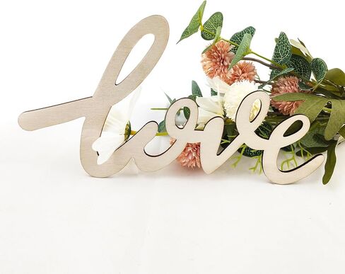 8 Pack Wood Love Cutouts Unfinished Wooden Love Hanging Ornaments DIY Love Craft Gift Tags for Thanksgiving Christmas Home Party Decoration Craft Project in Saudi Arabia