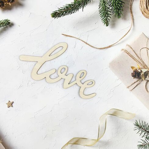 8 Pack Wood Love Cutouts Unfinished Wooden Love Hanging Ornaments DIY Love Craft Gift Tags for Thanksgiving Christmas Home Party Decoration Craft Project in Saudi Arabia
