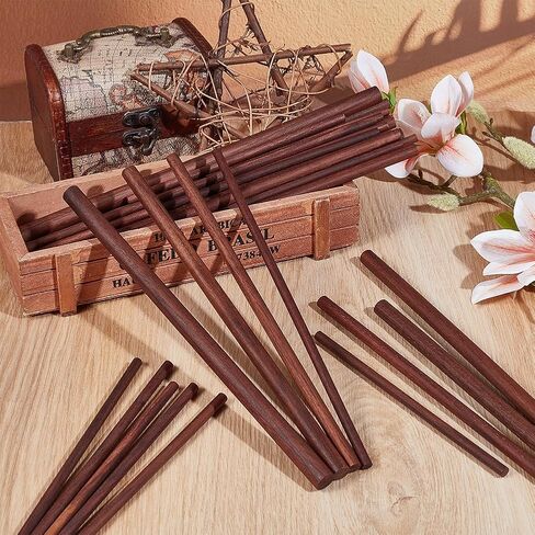 OLYCRAFT 30Pcs Walnut Dowel Rods 5.9/9.8 Inch Long Walnut Wood Sticks 5.5/6/8/10/12mm Unfinished Round Sticks Wooden Carving Blocks Wooden Sticks for Handmade Building Model DIY Craft Supplies in Saudi Arabia